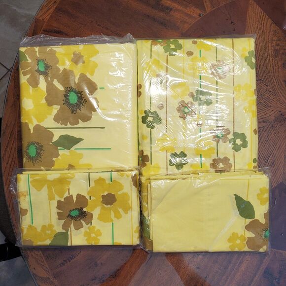 Vintage Sears Mixables Field Flower King Sheet Set - Picture 5 of 8